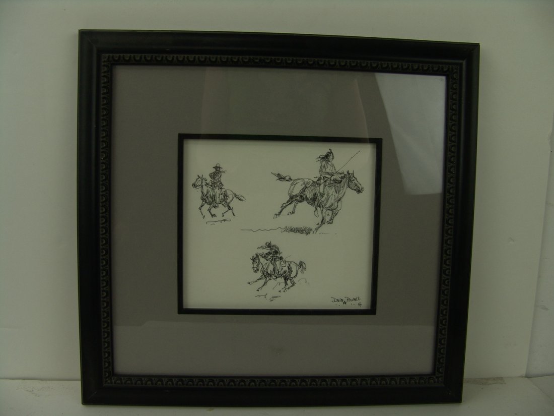 Original Pen and Ink - Dave Powell: Signed original Dave Powell pen and ink. Very good condition. Size: 8" x 9" (17" x 18") Circa: