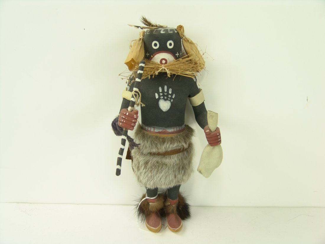 Hopi Katsina - R.S. Pentewa: Hand carved and painted Hopi cottonwood root katsina doll by R. S. Pentewa. Good condition, intact. Size: 12" tall Circa:
