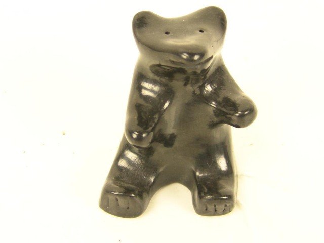 Santa Clara Pottery Bear - Joy Cain: Black pottery bear by Joy Cain from Santa Clara Pueblo. Very good condition. Size: 3" x 2-1/2" Circa: