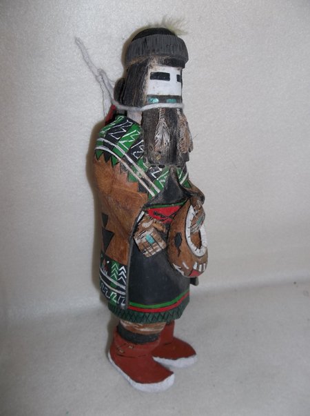 Hopi Katsina Carving: Traditional hand carved and painted Hopi katsina doll. Very good used condition. Circa: 1970s Size: 9-1/2" tall