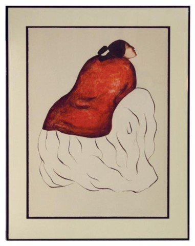 R.C. Gorman (1932-2005): Large limited edition lithograph "Woman from Pine Springs." Excellent condition, unsigned with chop marks. Circa: 1980s Size: 30" x 22" (37" x 29")
