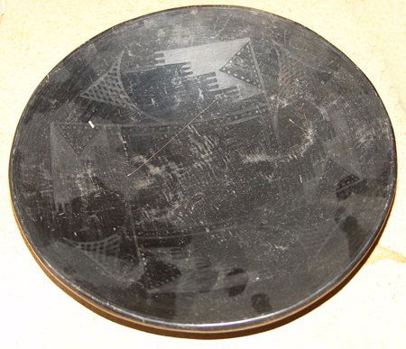 San Ildefonso Plate - Anna: San Ildefonso plate signed Anna. Circa: 1940s Size: 1-1/2" x 9"