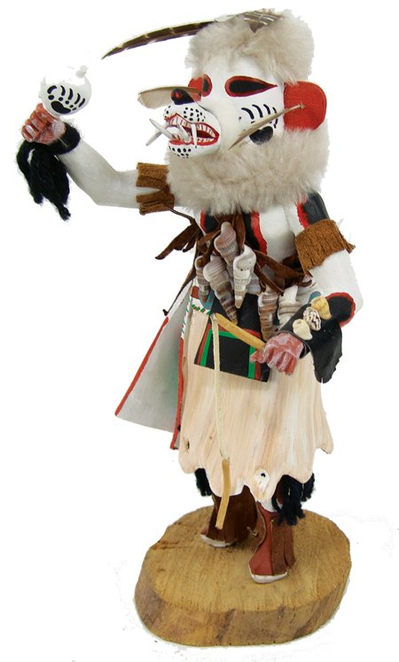 Hopi Katsina Carving - Coolidge Roy, Jr.: Ca. 1970s, Traditional, hand carved and painted Wolf katsina, in very good condition. 11-3/4" x 6"