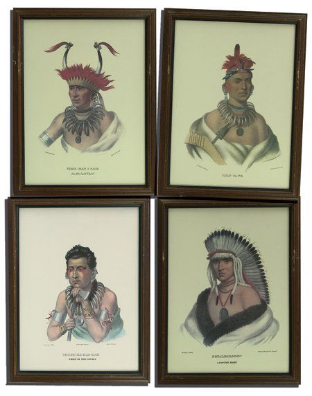 Four Antique Illustrations: Early 1900s, Set of four Lehman & Duvall hand colored lithographs. All in very good condition. 19" x 14-1/2" each