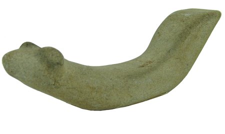 Arkansas Bird Stone: Age Unknown, Hand carved hard stone bird effigy Atlatl weight (?) with drilled holes on the bottom. Very good condition. 1-1/2" x 1-1/4" x 5"