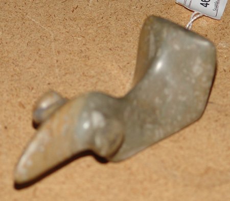 Bird Stone: Classic design Mound Builder's style pop-eyed bird stone. Very good condition 4-1/2" x 1-3/4"