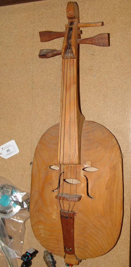 Tara Humera Violin: Mid 1900s, Hand made wooden violin in good condition. 22" x 8-1/2"
