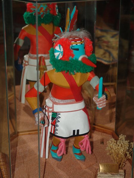 Hopi Kachina Carving - William James: Beautiful Tasap action figure kachina in glass case. Mint condition, well painted. 12", case 12" x 15-1/4"