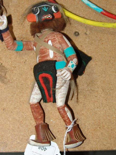 Hopi Kachina: Fine hand carved and painted Hopi katsina doll with traditional features. 8"