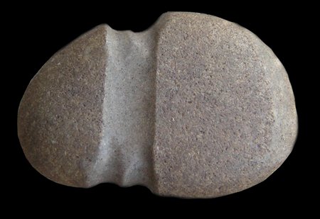 Stone Artifact: Prehistoric, Great stone maul head. Good condition, shows much use. Ex. Dr. Joseph Graves Collection. 5-1/4" x 3-1/2"