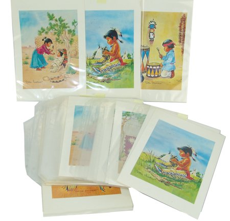 Vera Drysdale Prints: Ca. 1970s, Collection of approximately 50 of the prints produced by the Trader Gene in the 1970s. Includes 7-8 different styles. 11" x 7-1/2"