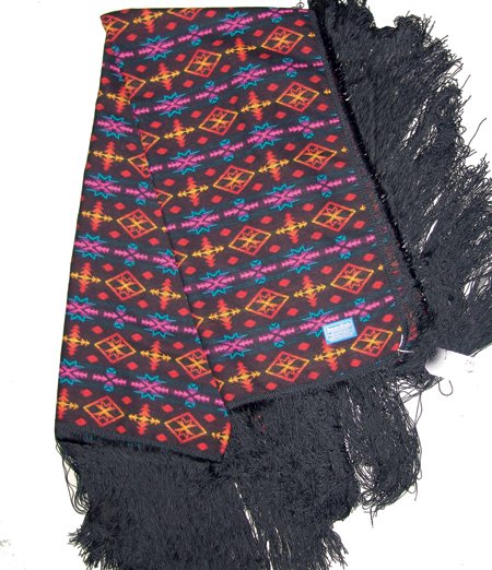 Pendleton Blanket: Late 1900s, Beautiful Beaver State fringed wool shawl with original blue label. Very good condition. 63" x 60" + fringe