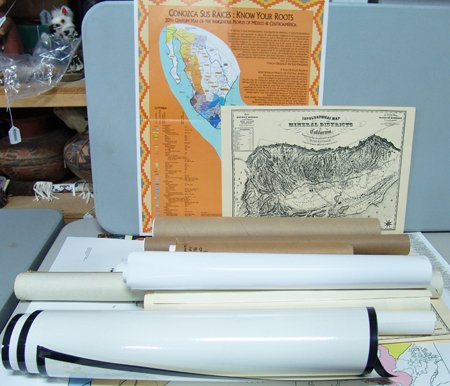 101 Maps: Various Ages, Conozca Sus Raices, 20th Century Map of the Indigenous Peoples of Mexico and Centro America,1995, 24" x 19", folds; 35 Topographical Map of the Mineral Districts of California, 1853, cop