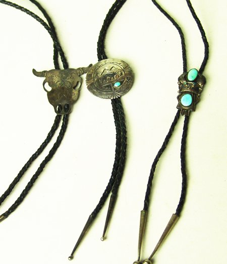 3 Sterling Silver & Turquoise Bolo Ties (1 of 10)
