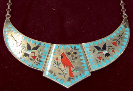 Zuni Inlay Necklace - Dennis & Nancy Edaakie (1 of 10)