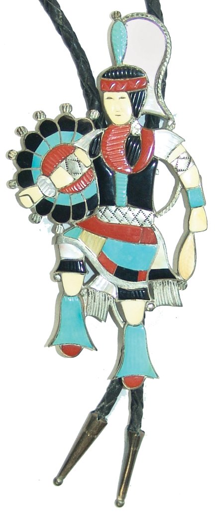 Zuni Inlay Bolo Tie - Eddie Beyuka (1920-2002) (1 of 9)
