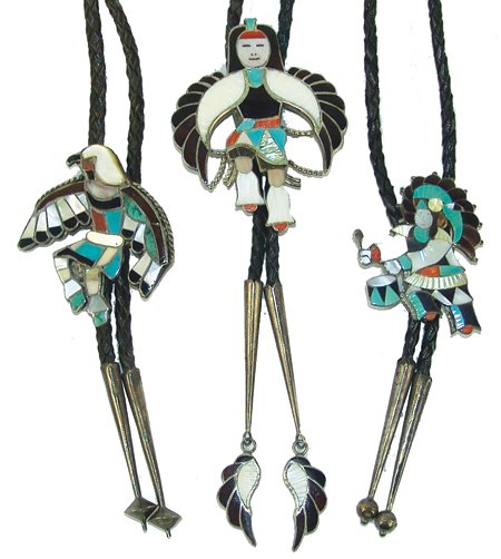 3 Zuni Inlay Bolo Ties (1 of 10)