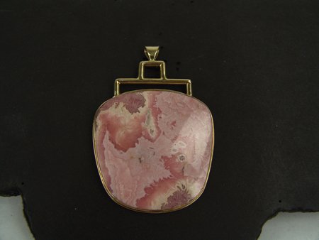 Gold & Rhodochrosite Pendant (1 of 7)