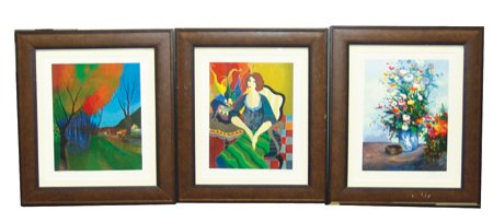 3 Framed Color Serigraphs (1 of 10)