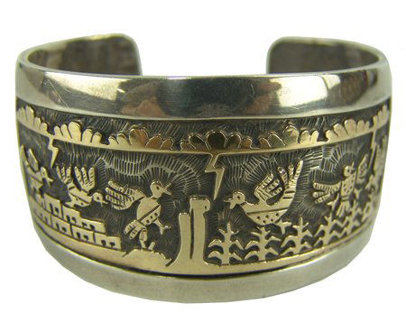 Hopi Gold & Silver Bracelet - Watson Honanie (1 of 6)