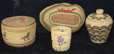 4 Miniature NW Coast/Alaska Baskets (1 of 10)