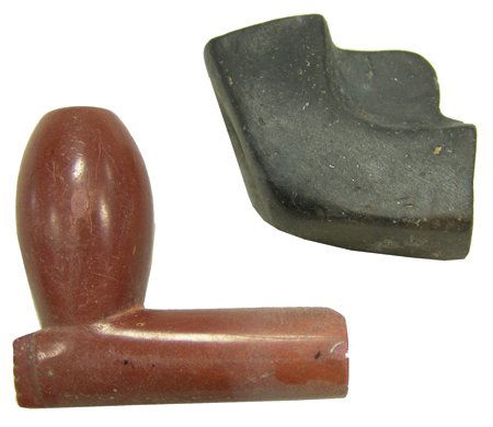 2 Carved Stone Pipes (1 of 10)