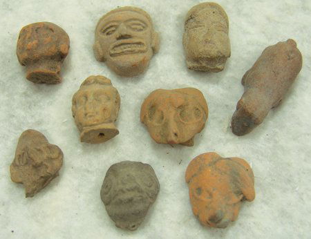 9 Mayan Pottery Figures (1 of 10)