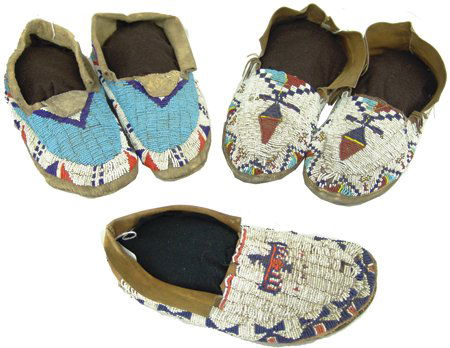 2-1/2 Pairs of Beaded Moccasins (1 of 8)