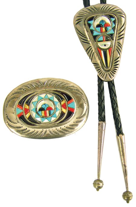 Zuni Inlay Bolo & Buckle Set - V & M Panteah (1 of 10)