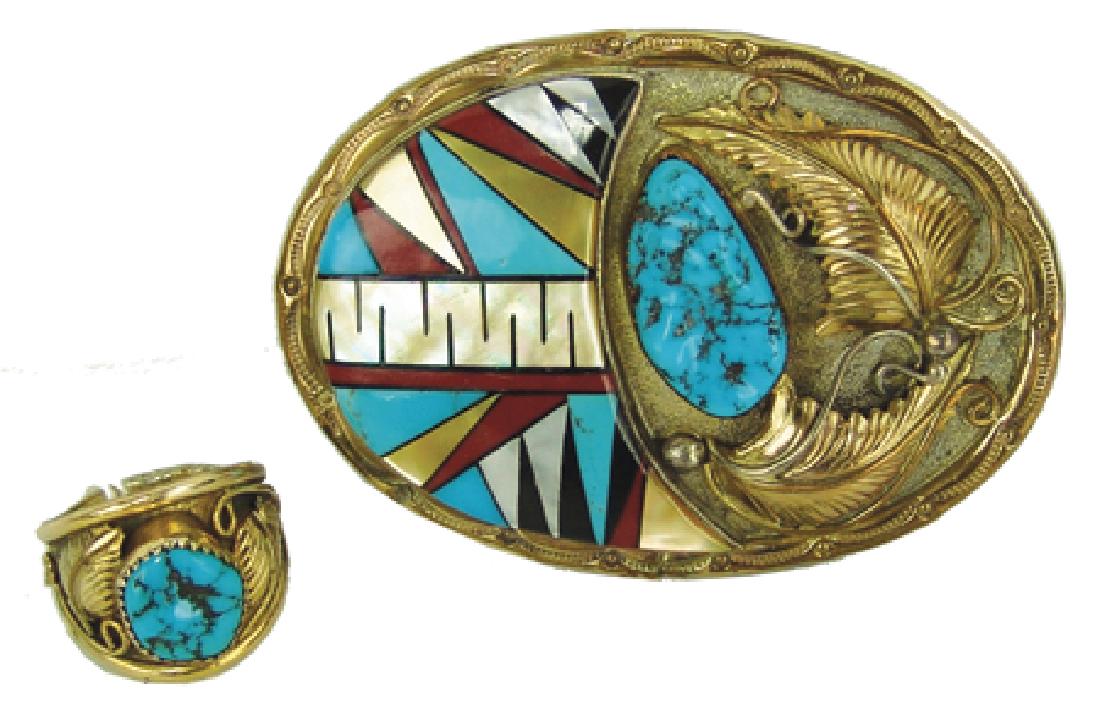 Silver & Gold Ring and Buckle Set (1 of 9)