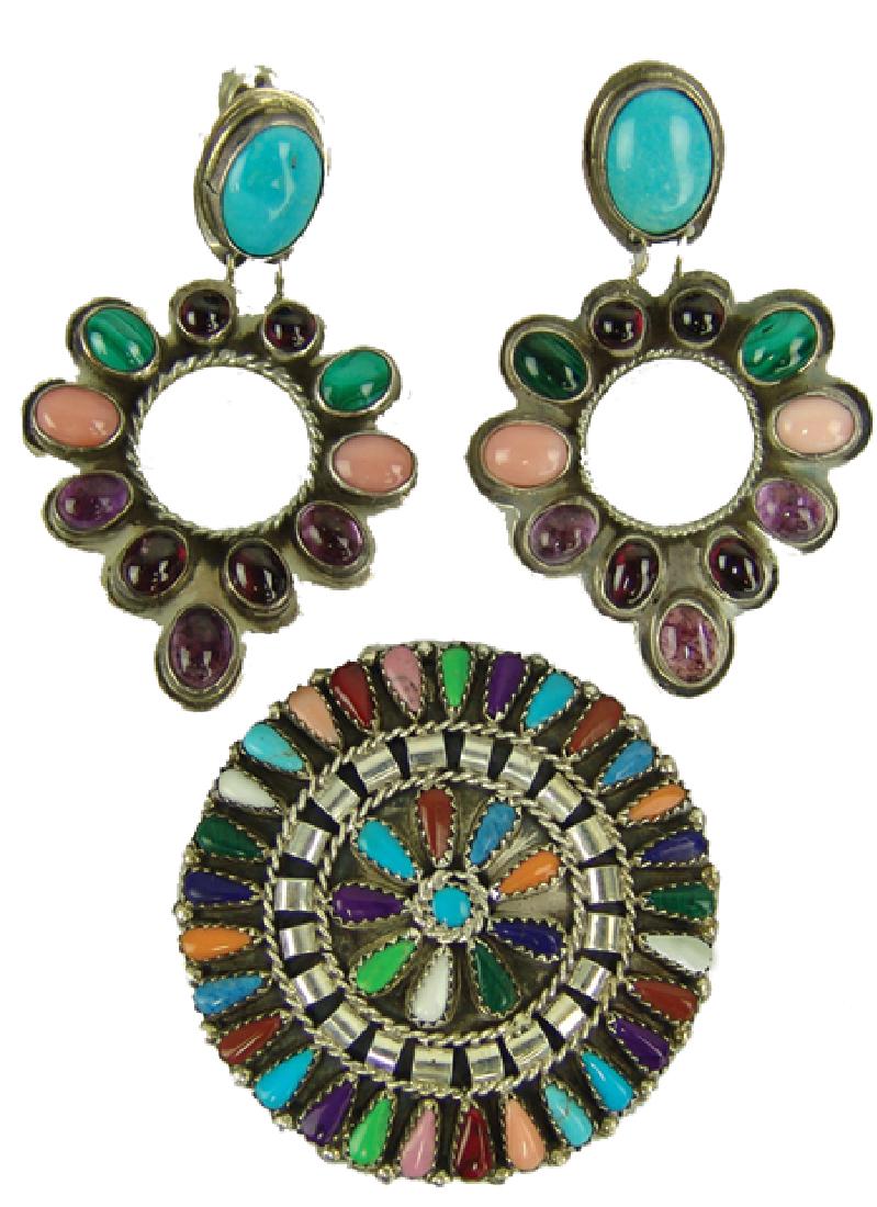 Navajo Pin & Earrings - Ann Burnside (1 of 5)