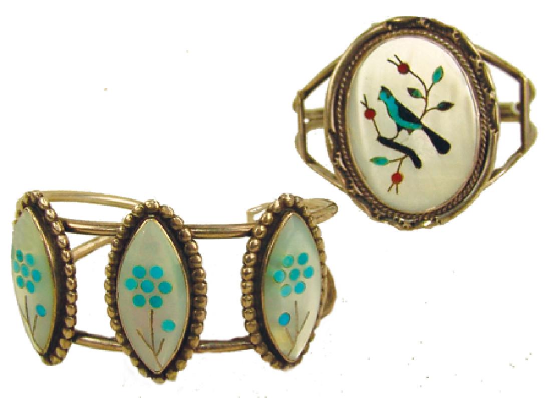 2 Zuni Inlay Bracelets (1 of 6)