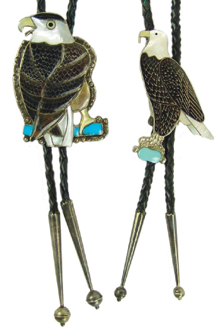 2 Zuni Inlay Eagle Bolo Ties (1 of 7)