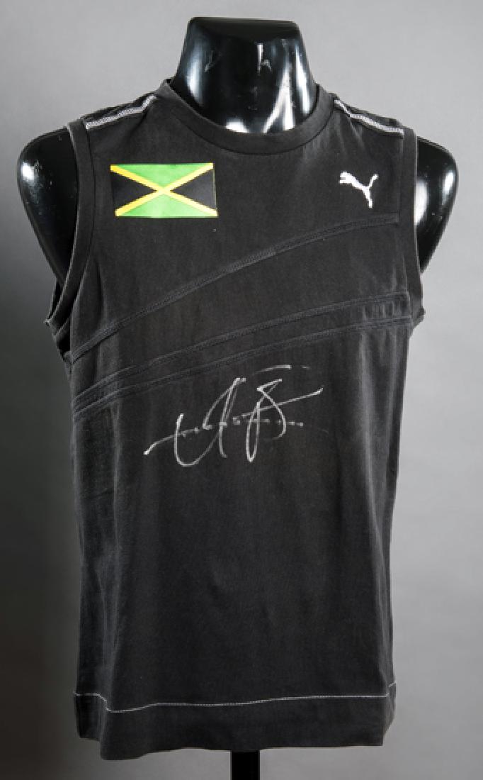 Usain Bolt signed Jamaica athletics vest, the black (1 of 1)
