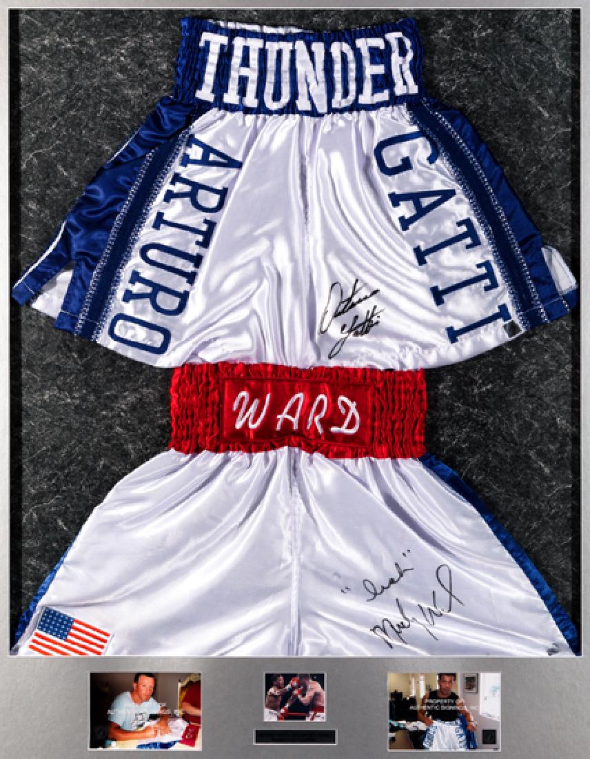 Double mounted boxing trunks signed by Arturo Gatti and (1 of 1)