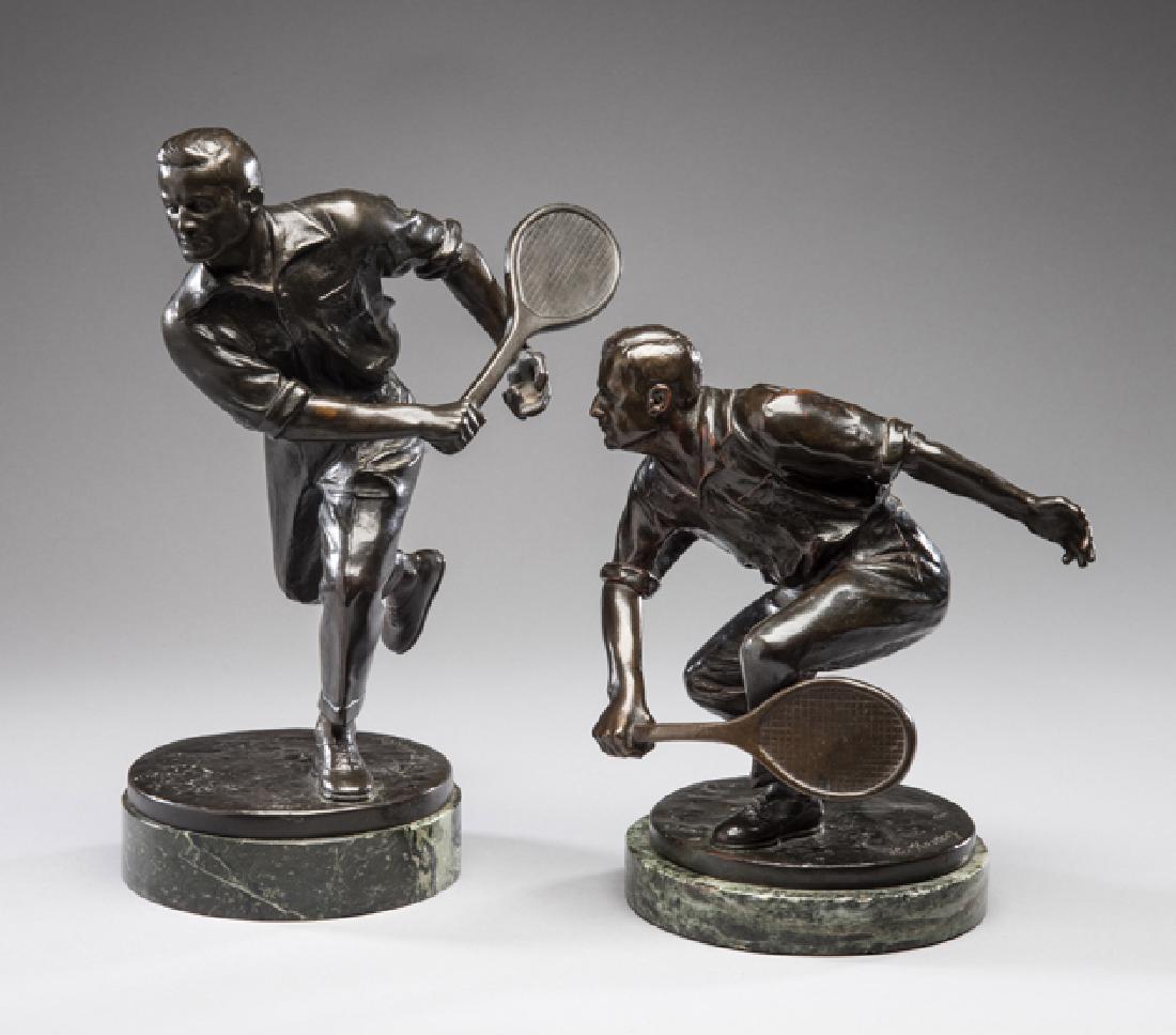Pair of fine quality bronzes of tennis players circa (1 of 1)
