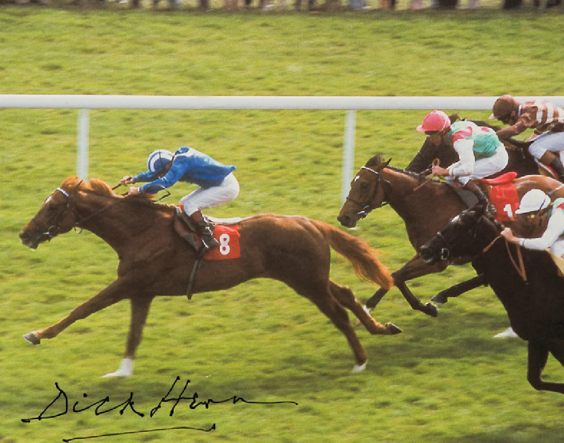 A Dick Hern signed colour photograph of Nashwan winning (1 of 1)