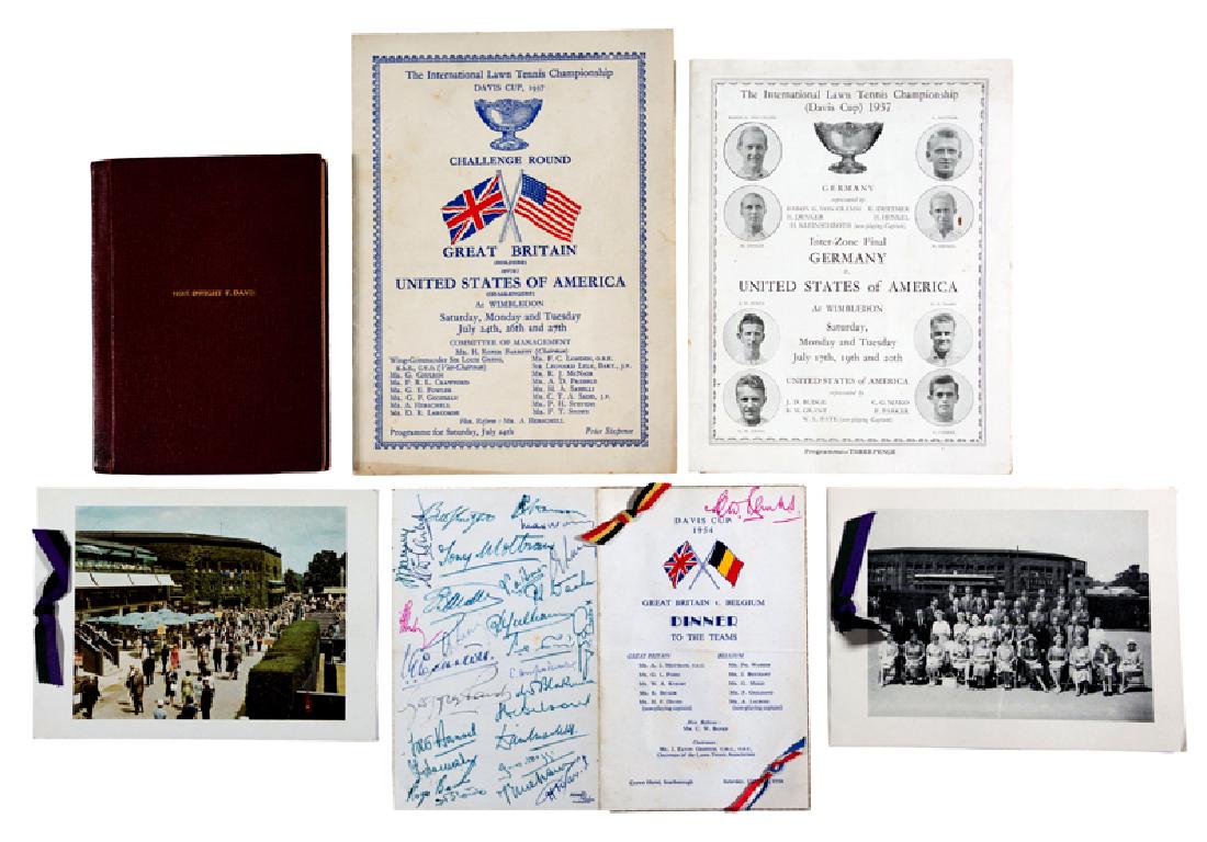 Davis Cup memorabilia, Comprising a bound volume of (1 of 1)