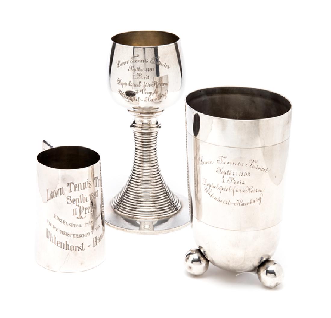 A trio of silver trophies presented at the Lawn Tennis (1 of 1)