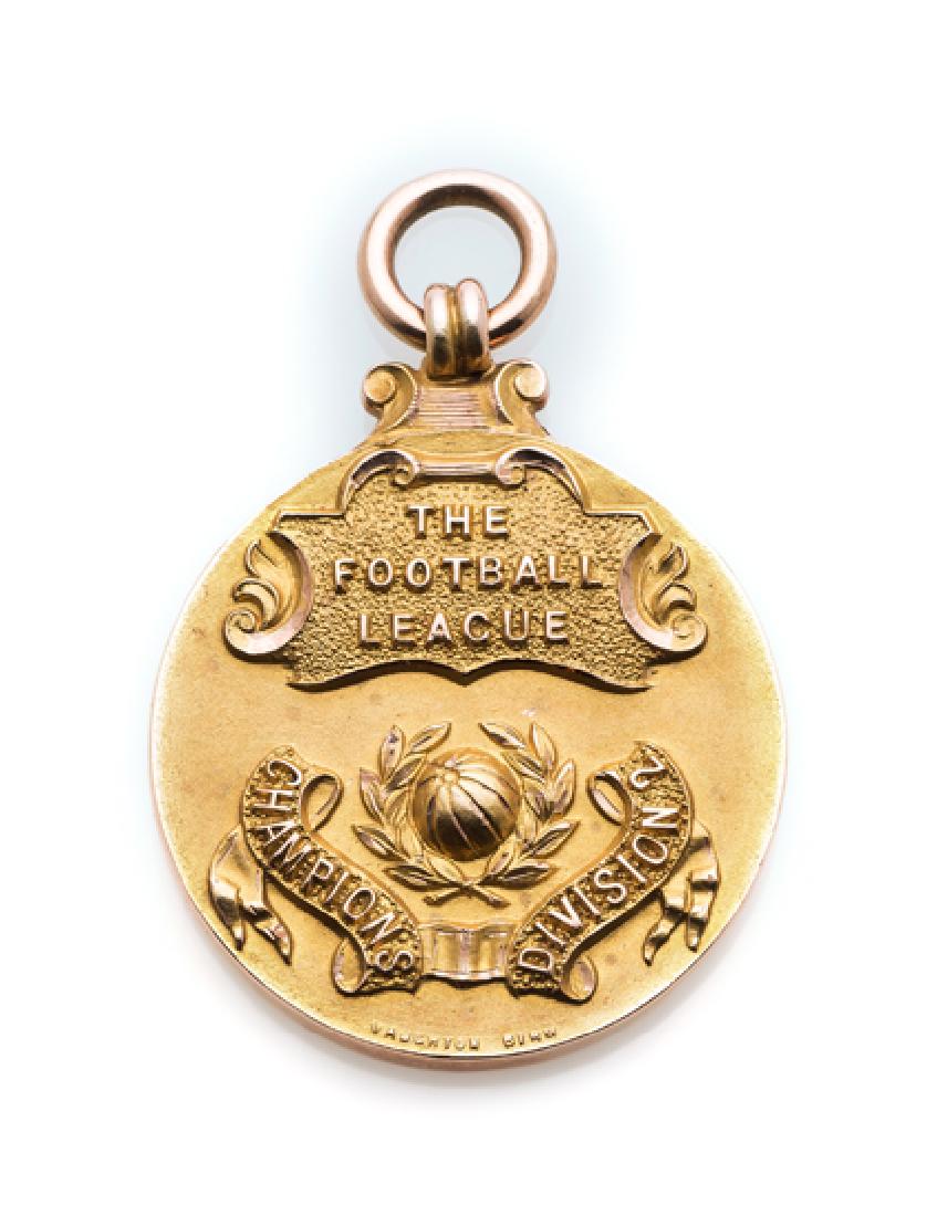 Football League Division Two Championship winner's: Football League Division Two Championship winner's medal awarded to the Sheffield Wednesday manager Robert Brown in season 1925-26, 9ct. gold, inscribed THE FOOTBALL LEAGUE, CHAMPIONS, DIVISION 2, SHE