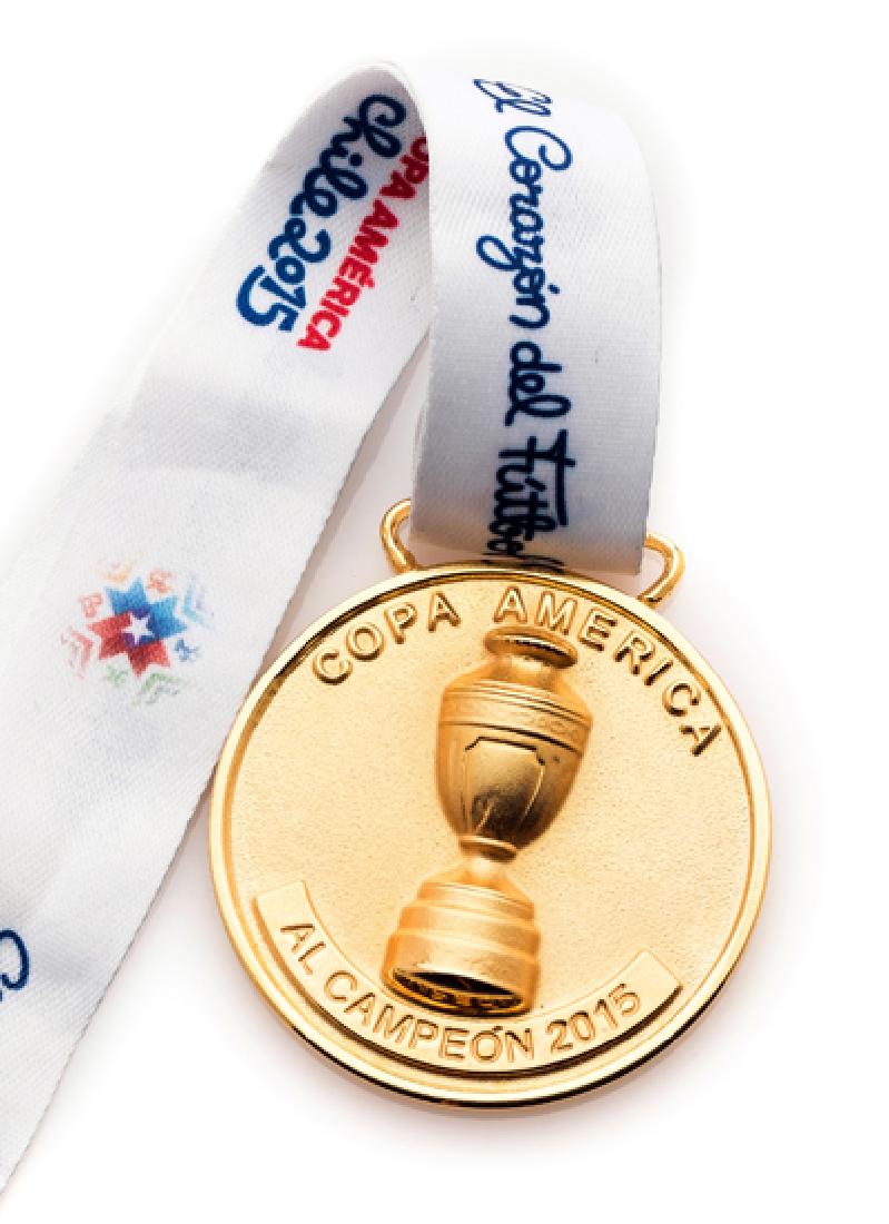 A 2015 Copa America winner's medal, gilt, inscribed (1 of 1)
