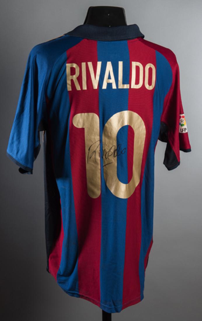 Rivaldo signed match-worn Barcelona No.10 La Liga (1 of 1)