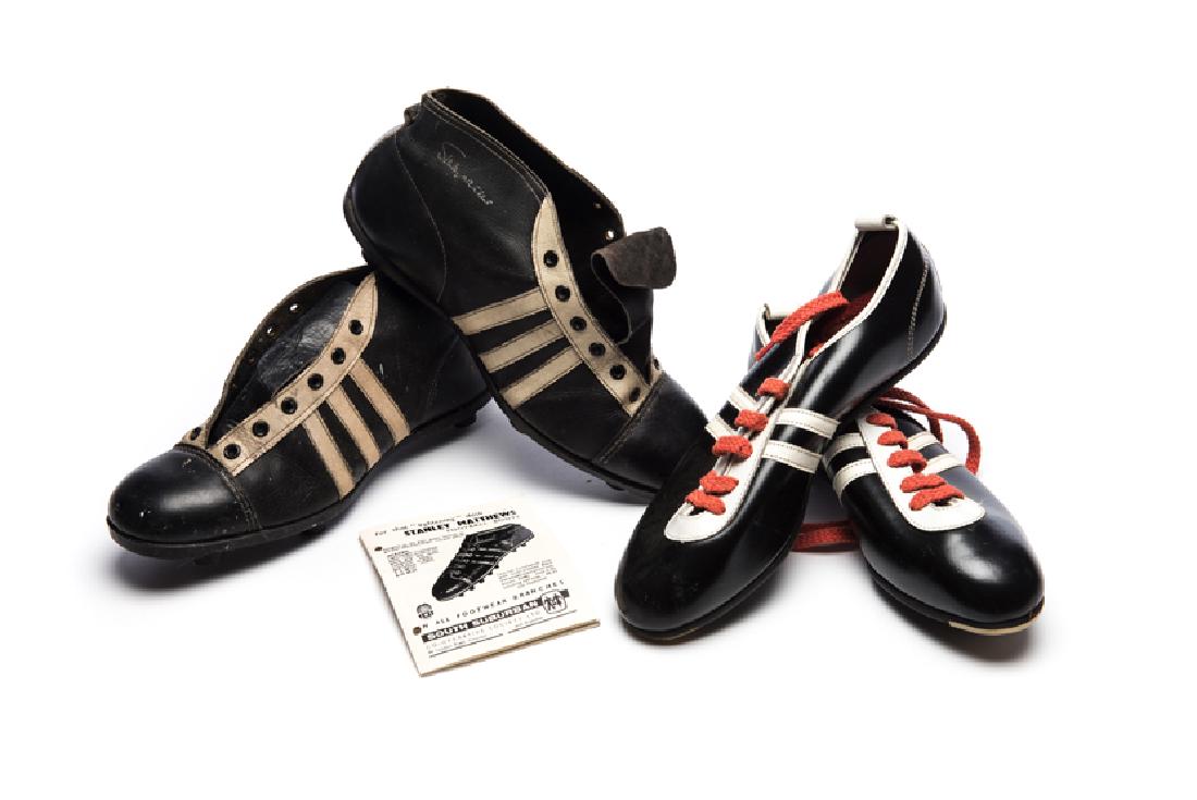 Two pairs of vintage football boots early 1960s, an (1 of 1)