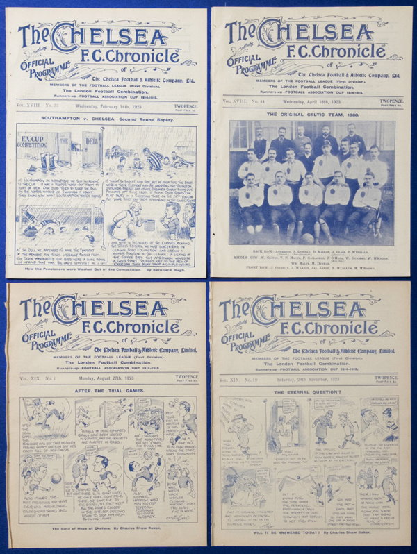 Seven Chelsea home programmes season 1923-24, v M
