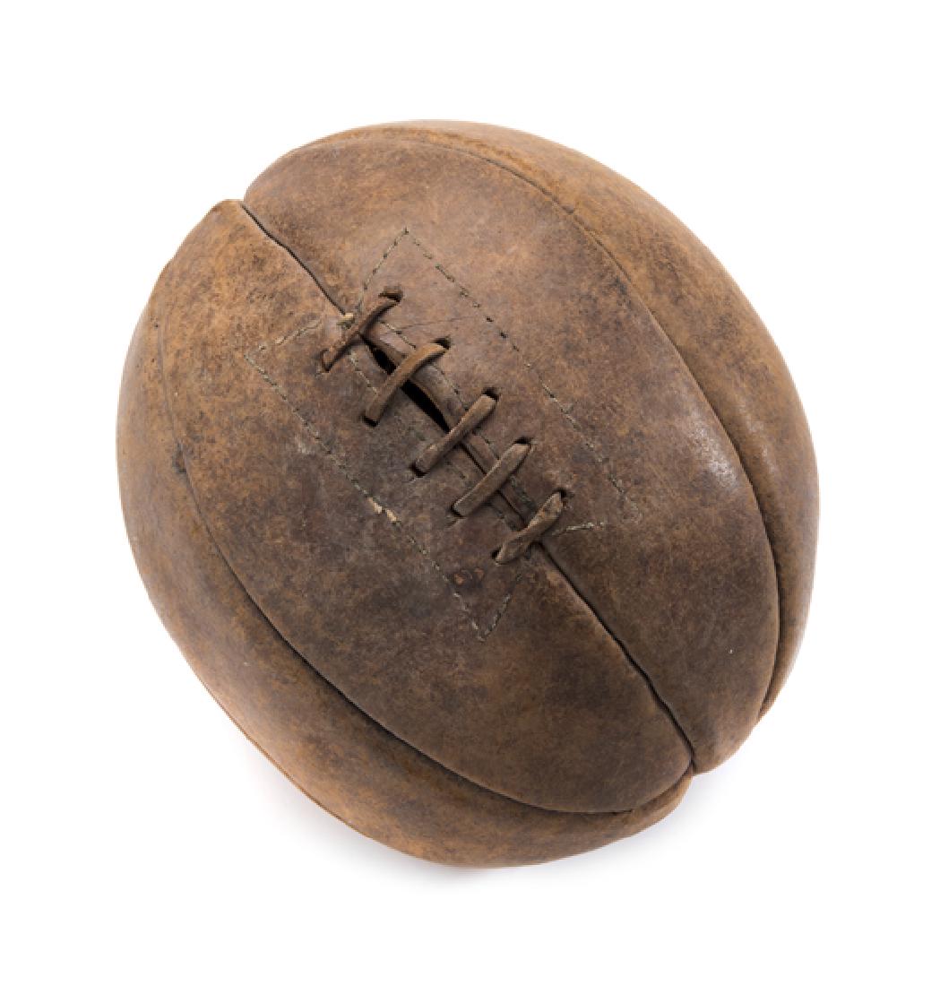 A vintage leather rugby ball, eight panels, original (1 of 1)
