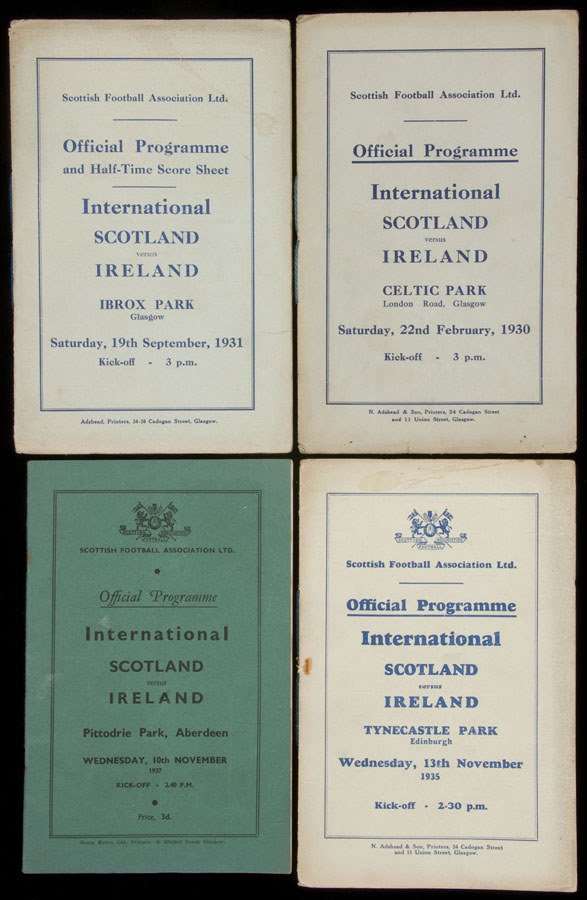 Scotland v Ireland international programme played 