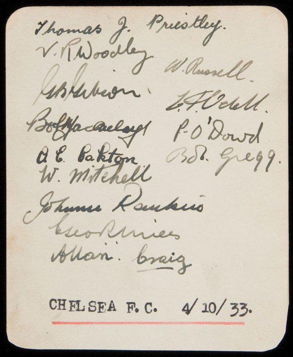 Chelsea FC autographs, comprising two team-group s