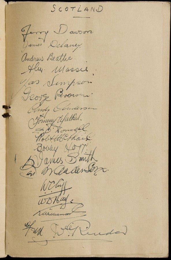 A fine signed Scottish Football Association dinner