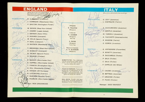 A collection of 20 signed England international pr