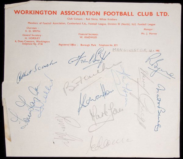 A collection of autographs including a set of Busb